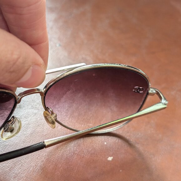 Chanel Pilot Sunglasses Designer Aviator Style with Glasses Quilted Black Case - Picture 7 of 11